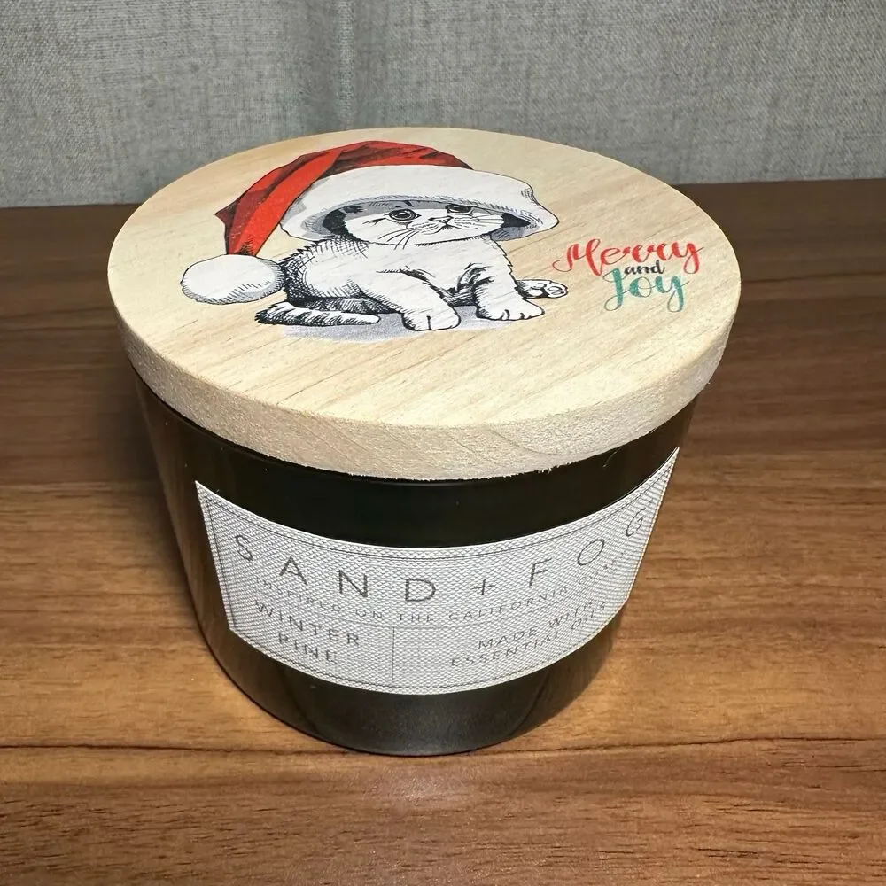 12oz Sand + Paws Kitten Christmas Holiday Soy Wax Candle